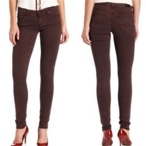AG Adriano Goldschmied Chocolate Brown The Legging Super‎ Skinny Jeans Size 30